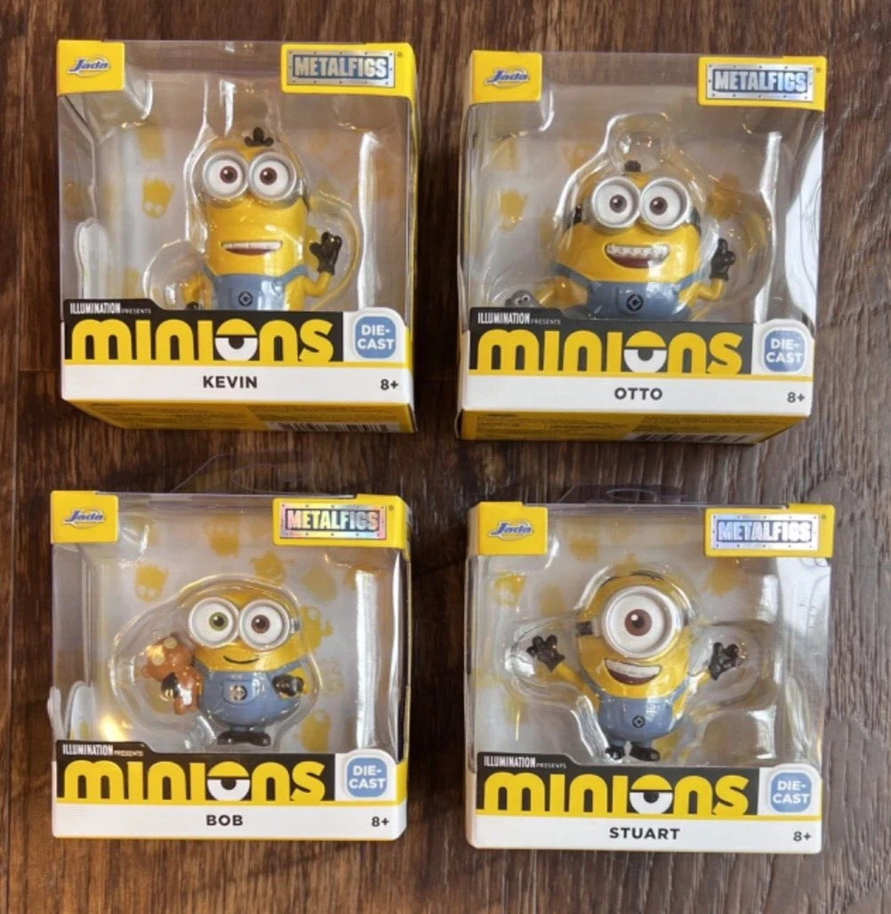 JADA MINIONS METAL FIGS COMPLETE SET OF 4 (STUART, BOB, OTTO, KEVIN)-BRAND NEW JADA MINIONS METAL FIGS COMPLETE SET OF 4 (STUART, BOB, OTTO, KEVIN)-BRAND NEW