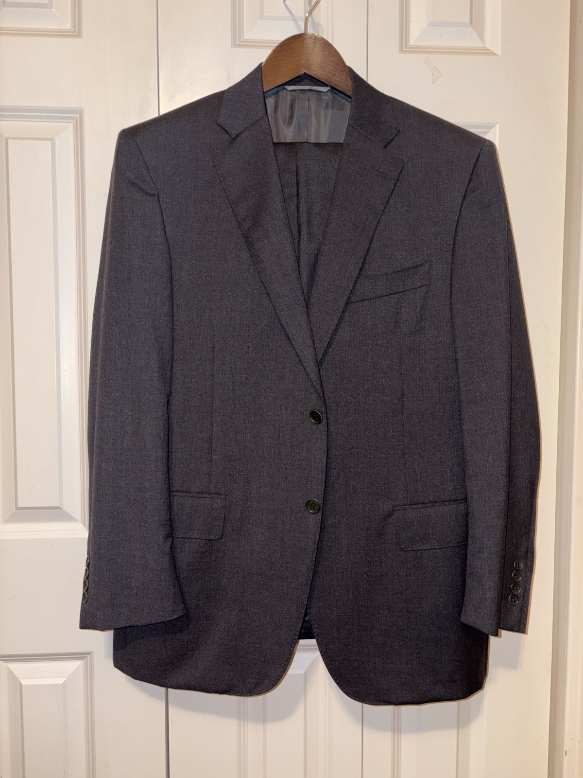 CANALI 1934 Charcoal Gray Wool Suit 42R 52IT Made in Italy Bemberg Lined EXC