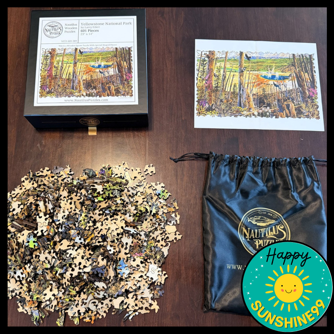NAUTILUS WOODEN JIGSAW PUZZLE Yellowstone National Park NP21-601-389 DONE ONCE