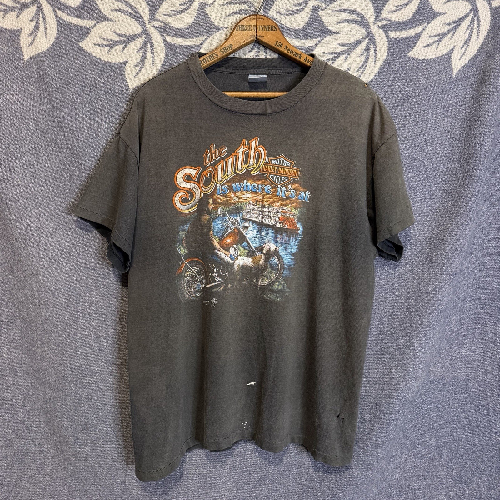 Vtg 1989 Harley Davidson 3D Emblem T Shirt The South Is Where Its At Washington Vtg 1989 Harley Davidson 3D Emblem T Shirt The South Is Where Its At Washington
