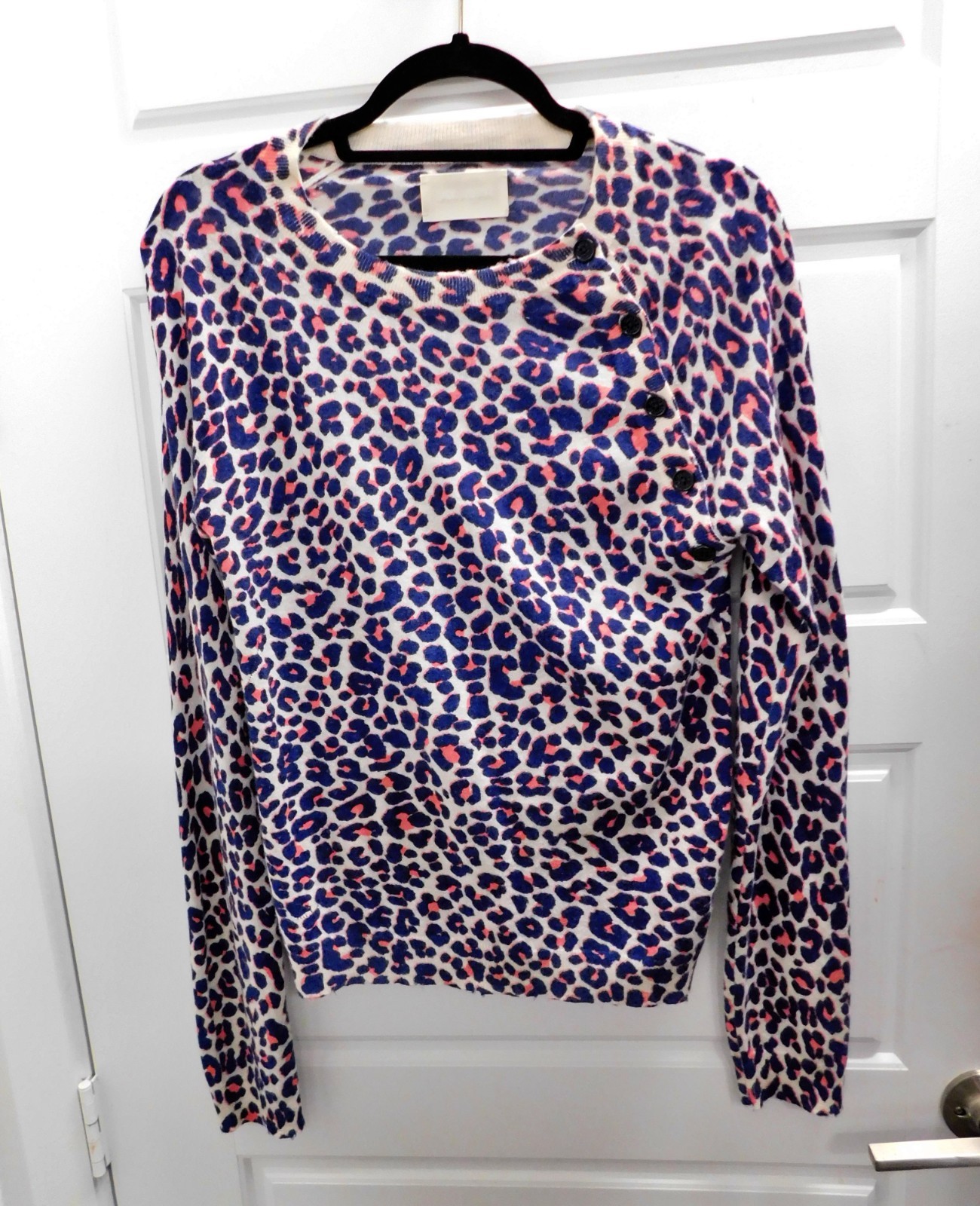 Zadig & Voltaire Regis CP Leo Leopard Print 100% Cashmere Sweater Womens XS