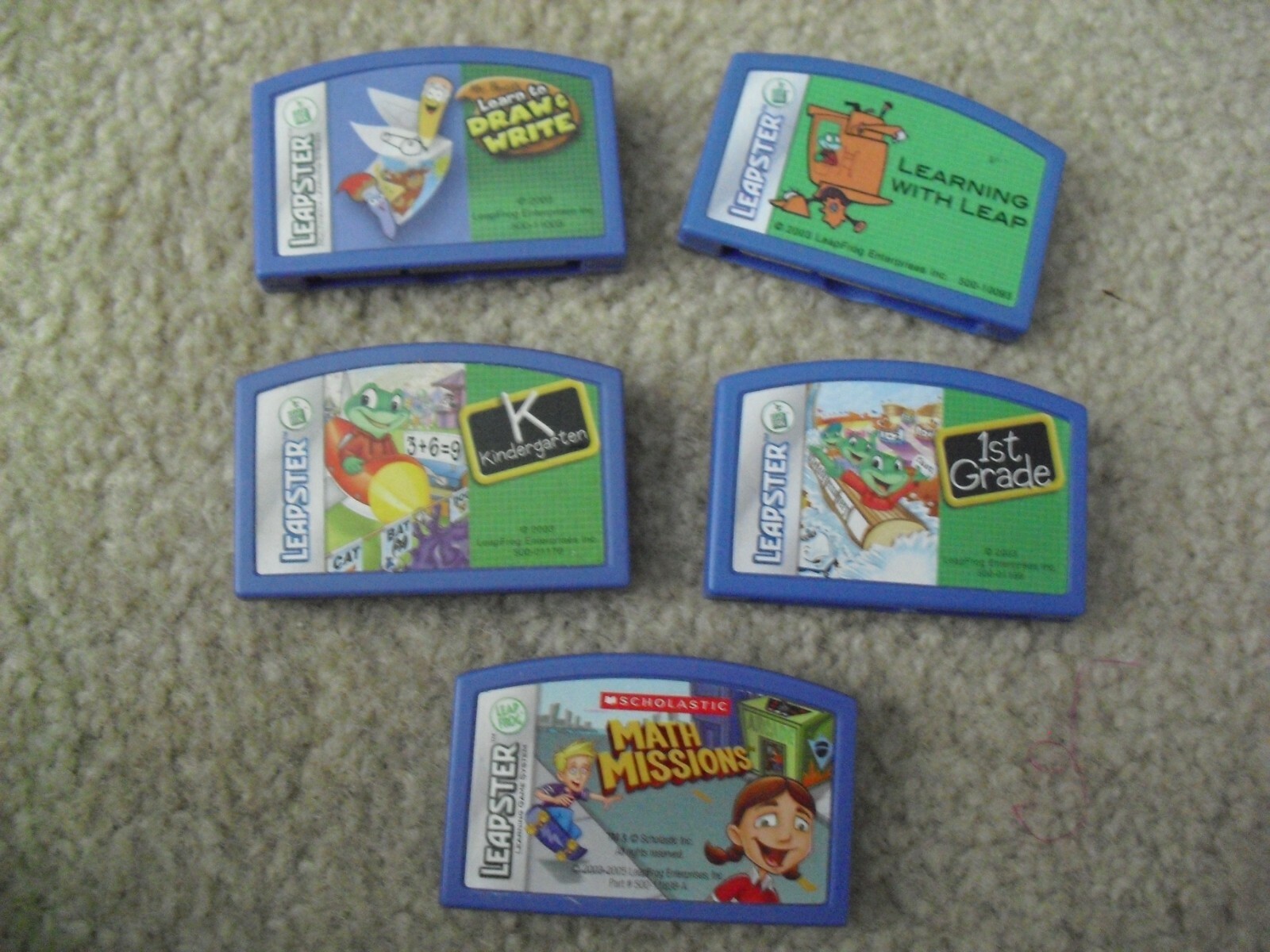 Lot of 5 Vintage Leapfrog Leapster Learning Game Cartridges