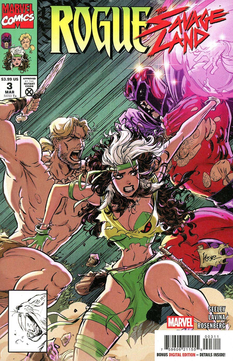 Rogue: The Savage Land #3 VF/NM; Marvel | Magneto Ka-Zar Kaare Andrews - w/Bag+B