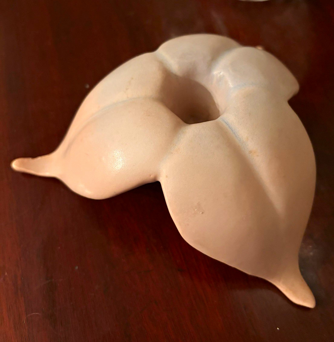 RARE Vintage Van Briggle Matte Leaf Shaped Candle Holder. Great Condition