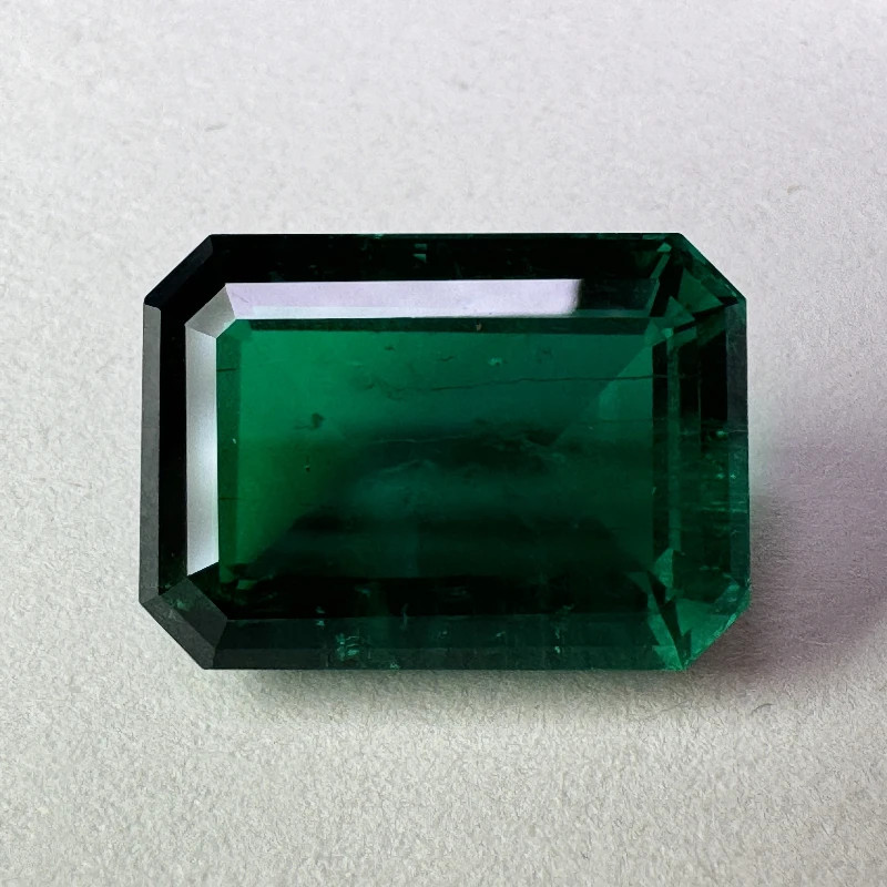 AGL Lab Grown Zambia Emerald Hydrothermal Emerald Hand Cut with Crack Inclusions