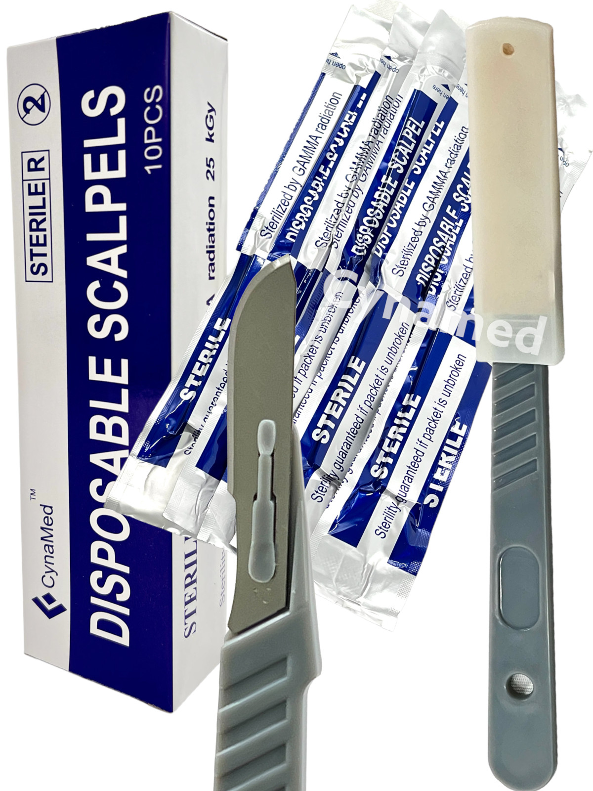New Disposable Scalpel Blades With Plastic Handle ( Box of 10 ) Sterile