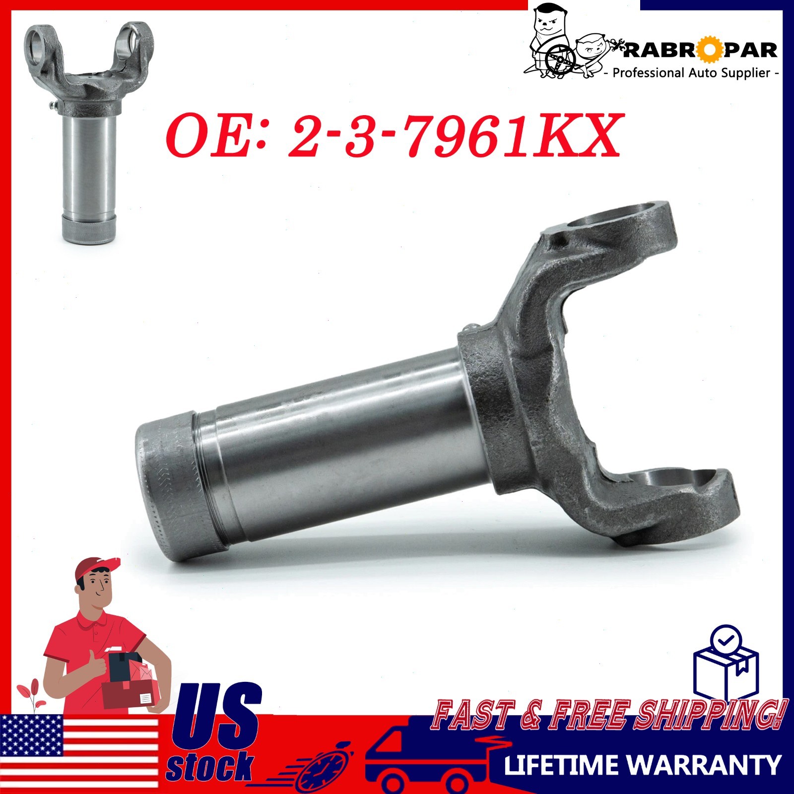 Driveshaft Slip Yoke 2-3-7961KX 1330 Series OD: 1.375x16 Spline CL 6.000\