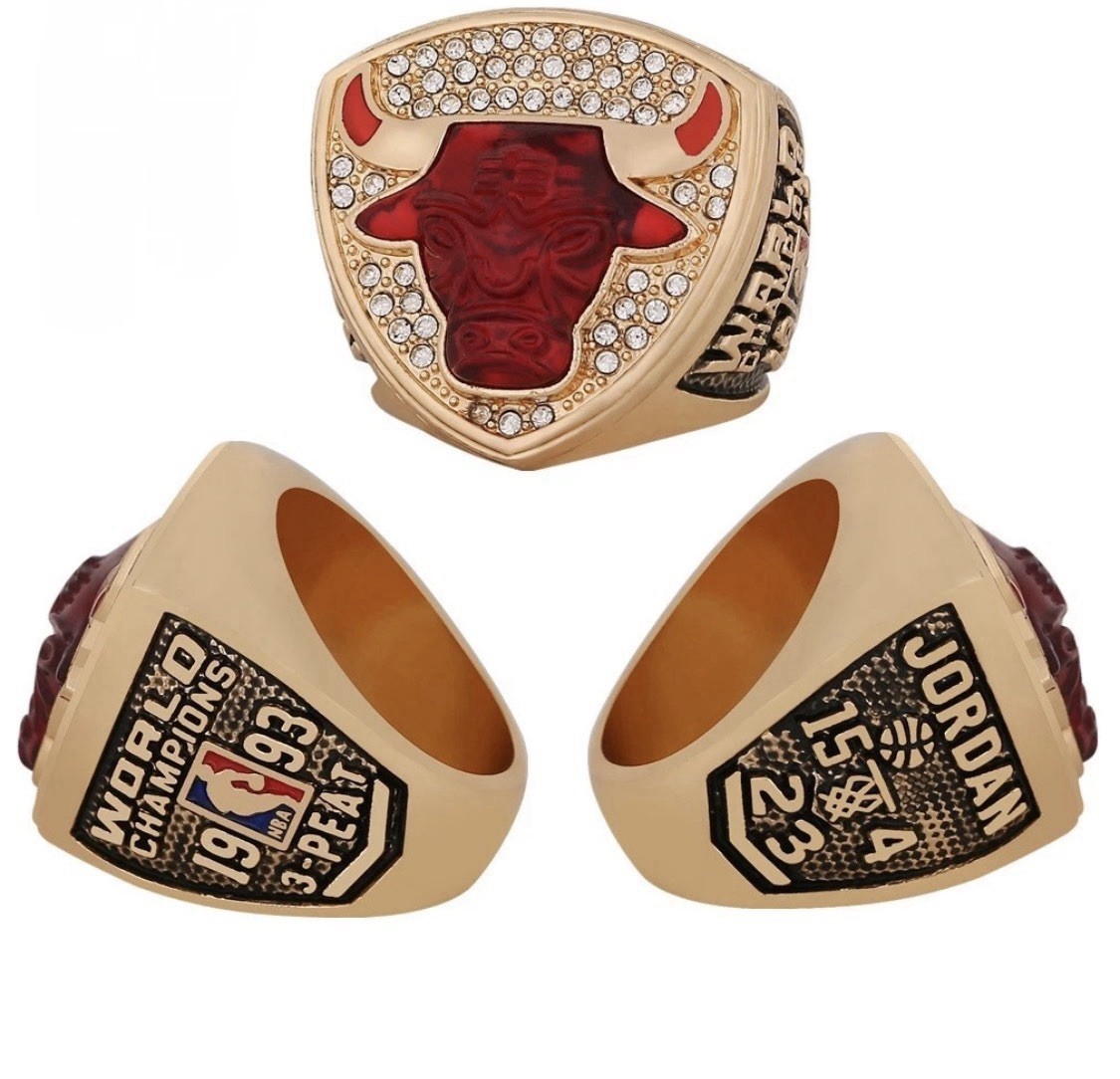 1993 Chicago Bulls Championship Ring Jordan NBA Finals Basketball Gold Replica 1993 Chicago Bulls Championship Ring Jordan NBA Finals Basketball Gold Replica