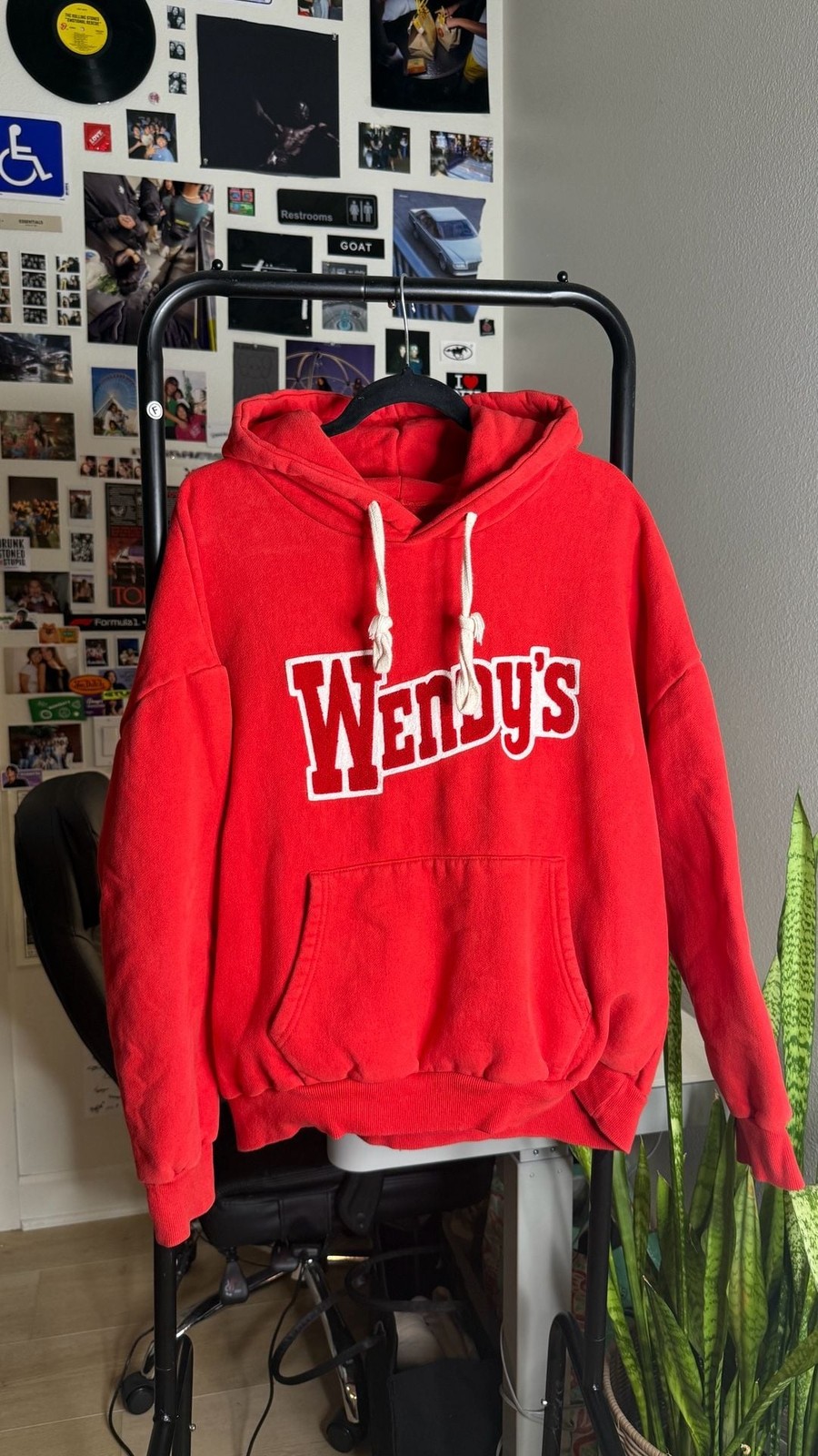 Maybe Crazy Wendy\'s Red Pullover Hoodie with Chenille Logo
