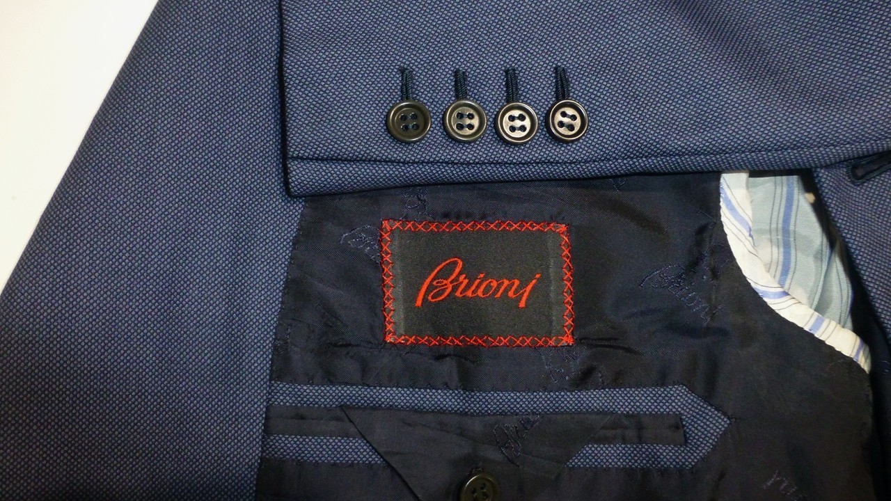 Brioni Blazer 56R/46R Blue Excellent Condition Suit Jacket Palatino