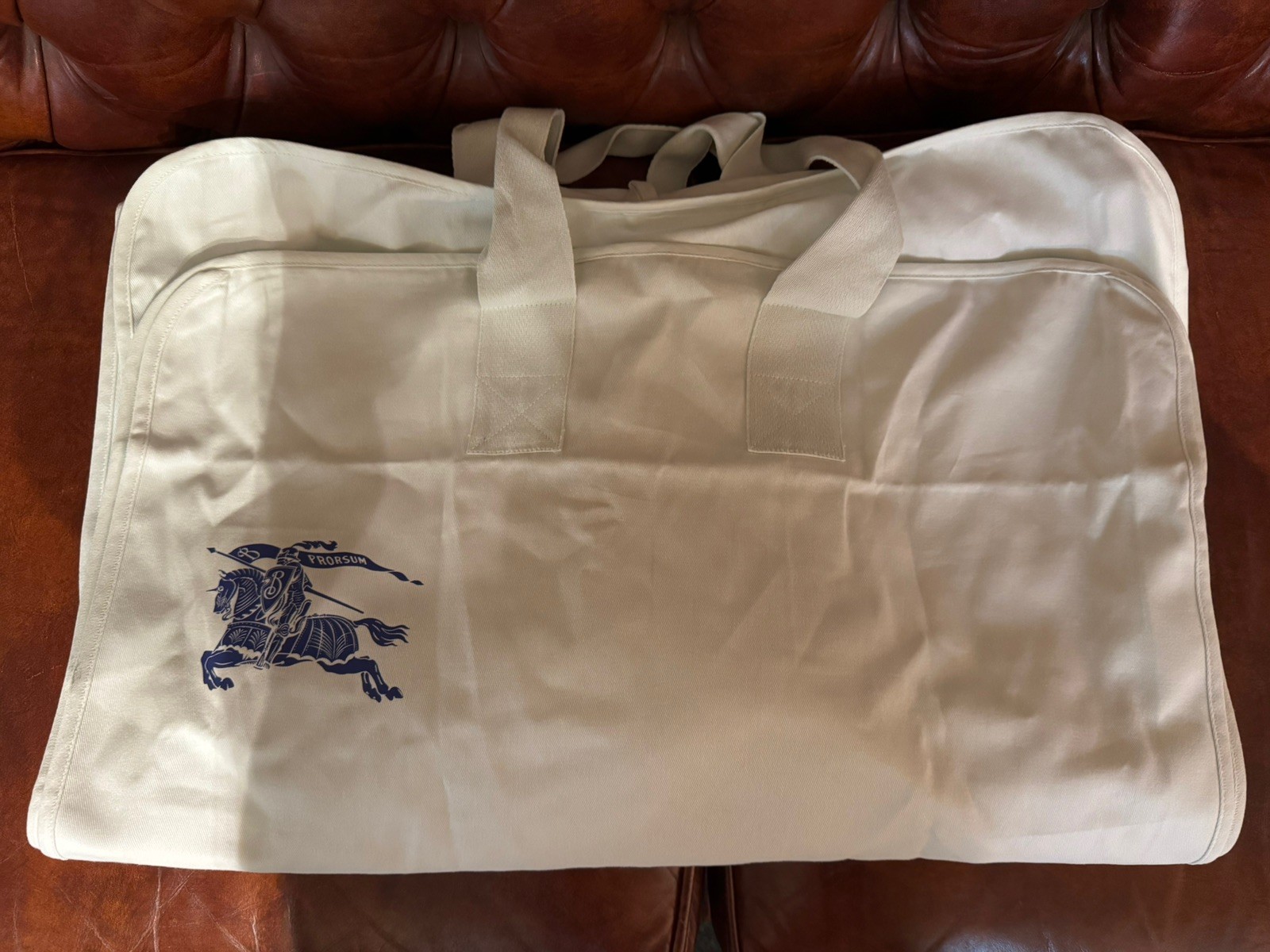 Burberry Prorsum Garment Bag Travel Clothes Suit Jacket 100% Cotton Tan