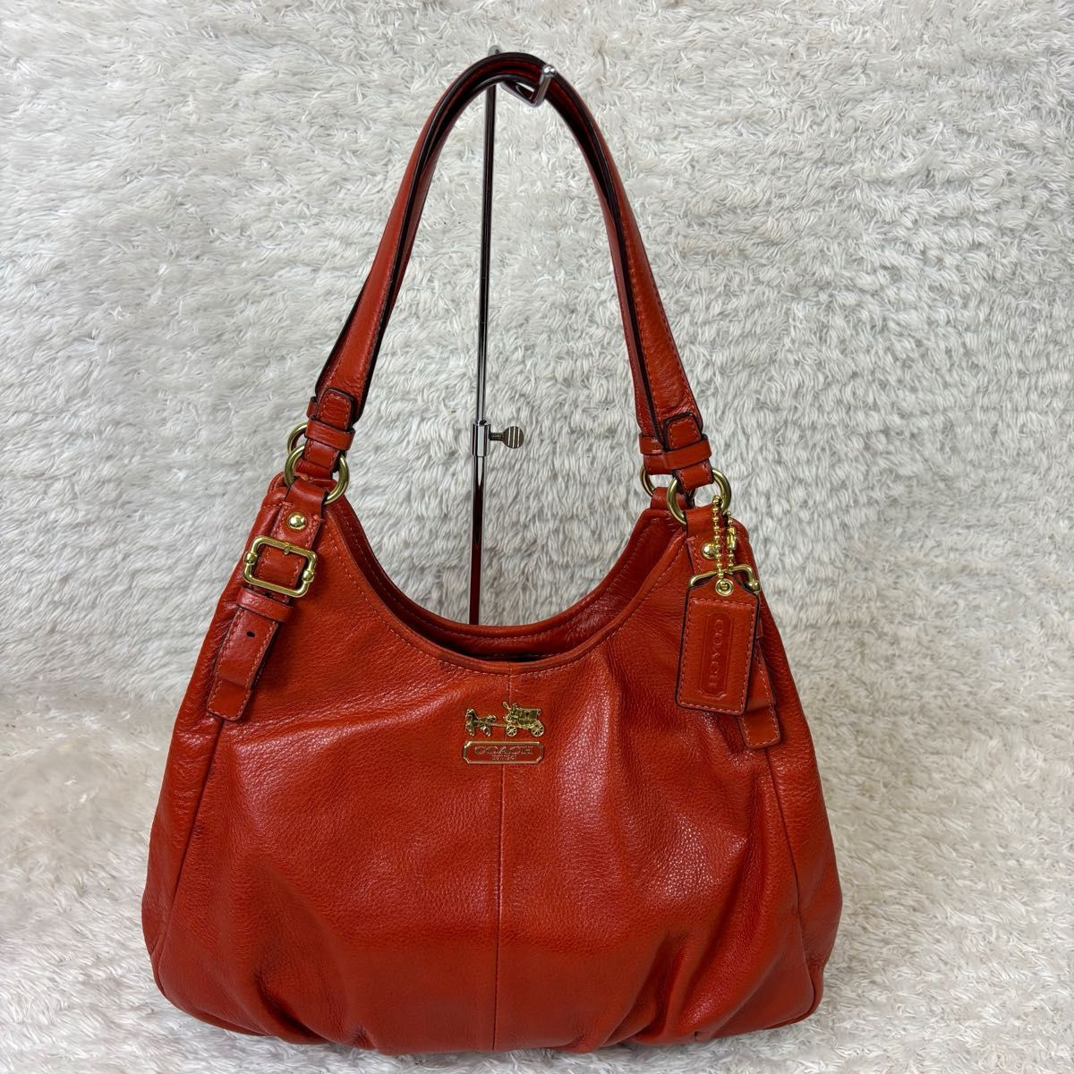 Coach 16503 Madison Maggie Hobo Shoulder Bag HandBag Red Leather