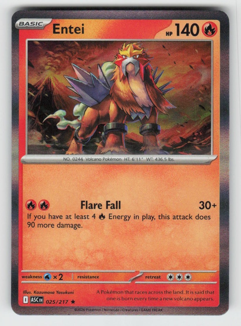 Holo Entei 025/217 Rare Ascended Heroes Near Mint