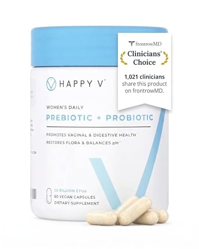 Happy V Dr. Formulated Vaginal Probiotics for Women Odor & Itch Support, Urinary
