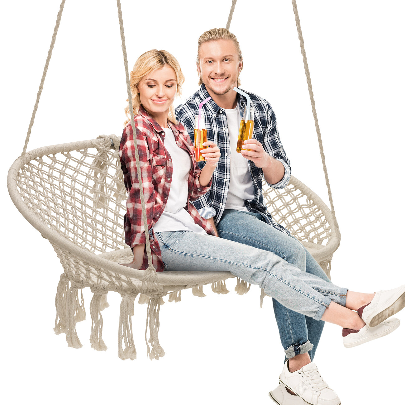 Sorbus Hammock Chair Macramé Double Swing, Perfect For Indoor Outdoor Home Use Sorbus Hammock Chair Macramé Double Swing, Perfect For Indoor Outdoor Home Use