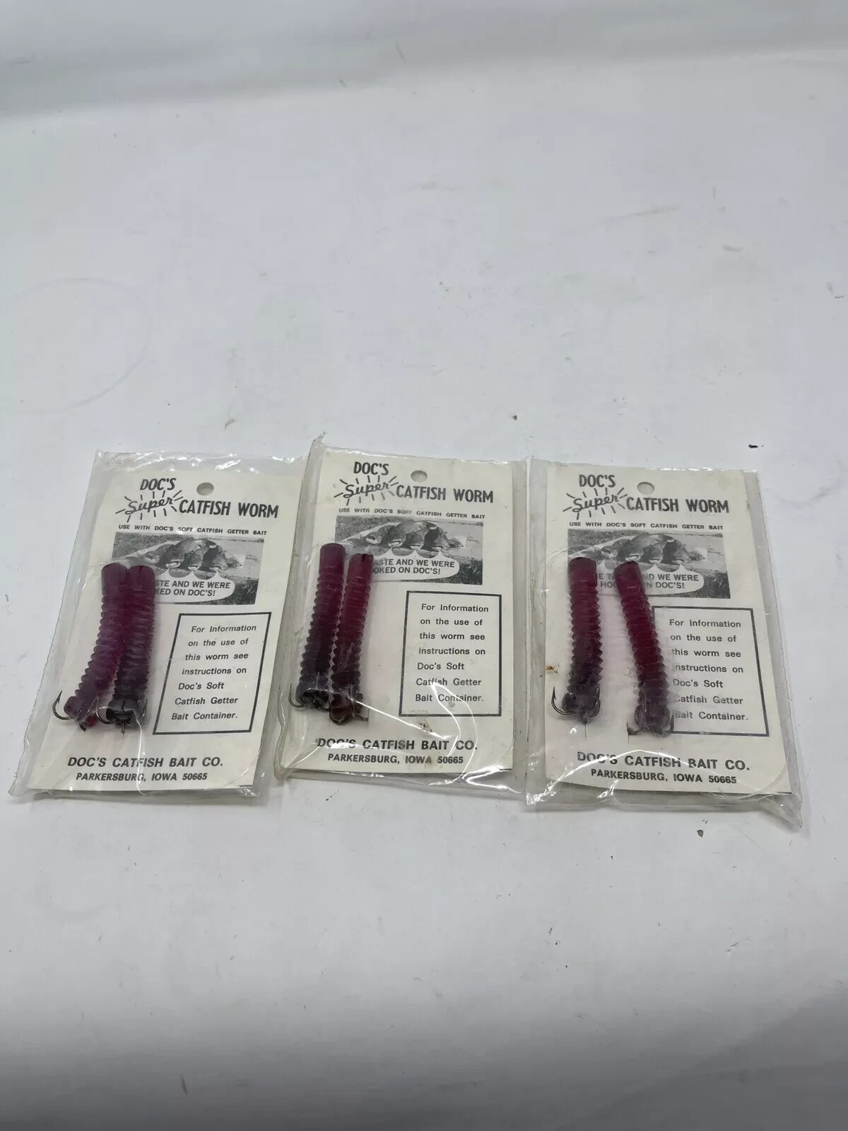 Docs catfish worm, 3 Packages 6 Total Purple Extra Strong