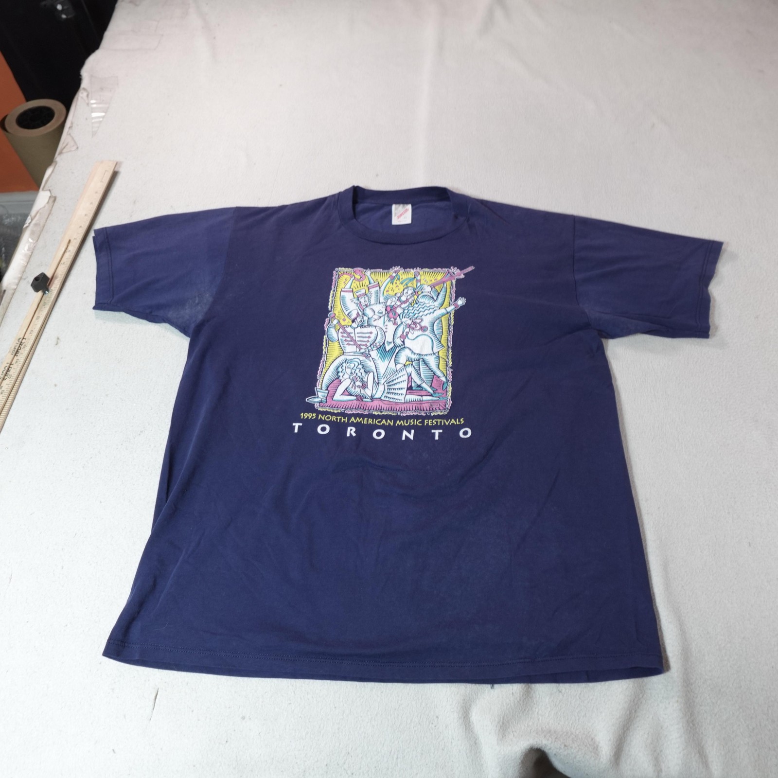 Vintage 1993 North American Music Festivals Shirt Mens XL Blue Toronto 90s Tee
