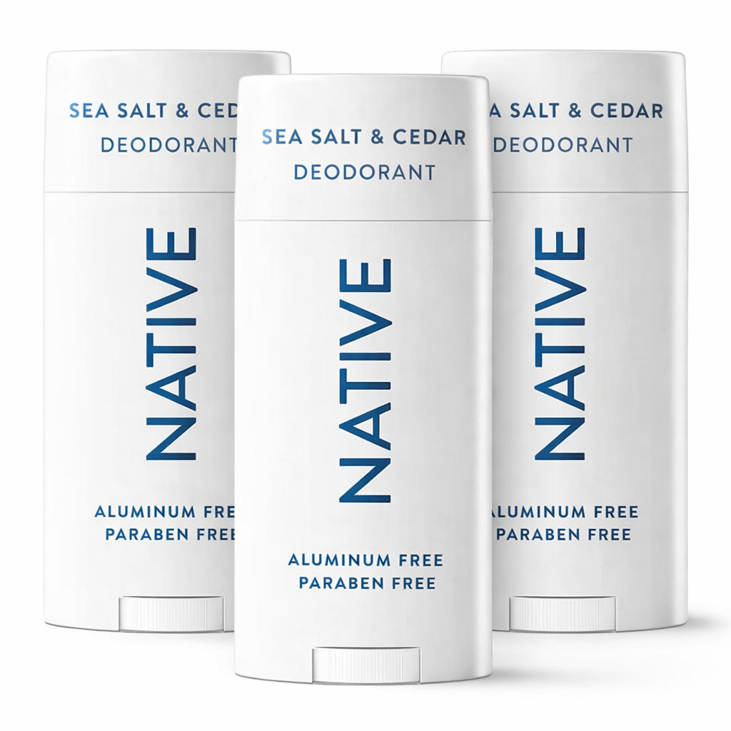 3x Native Deodorant-Sea Salt & Cedar-Aluminum & Paraben Free ( 3 Pack ) -NEW