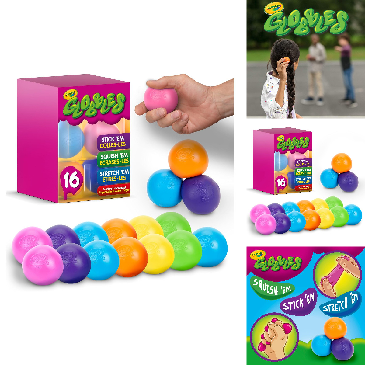 Crayola Globbles Squish Toys 16ct Sticky Stress Ball Crayola Globbles Squish Toys 16ct Sticky Stress Ball