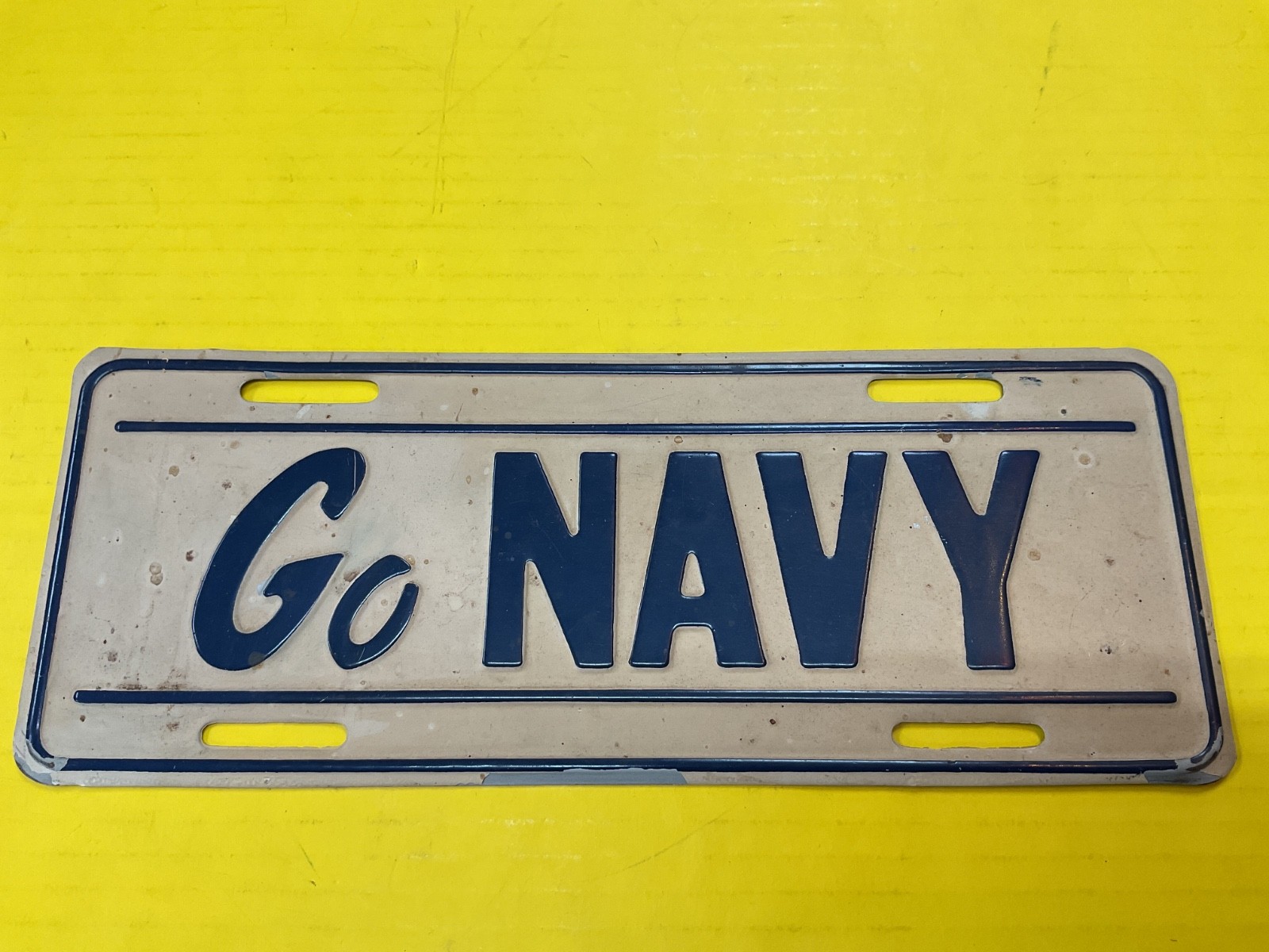 vtg go navy license plate