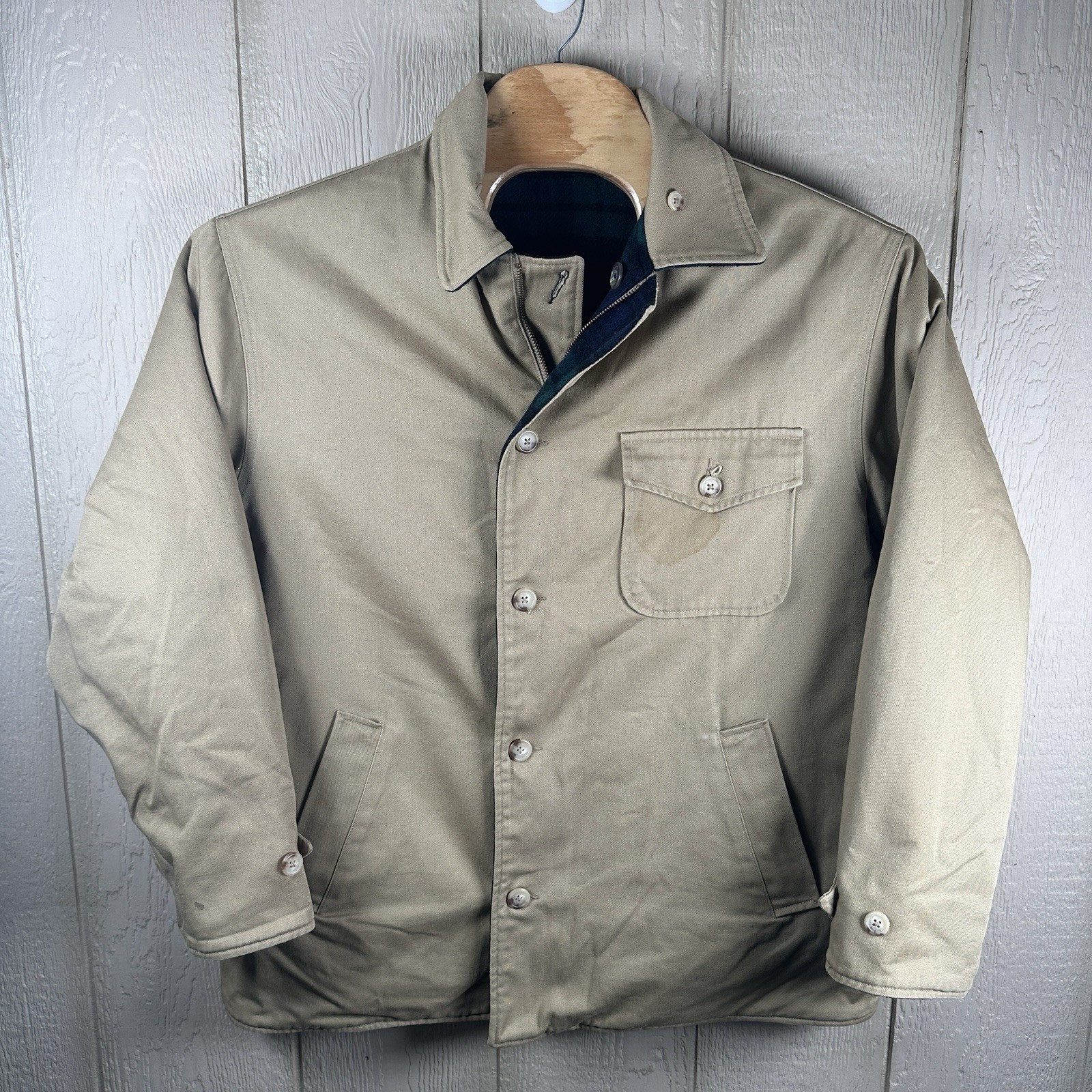 VINTAGE Polo Ralph Lauren Wool Cotton Reversible Jacket Large USA Chore Hunting VINTAGE Polo Ralph Lauren Wool Cotton Reversible Jacket Large USA Chore Hunting
