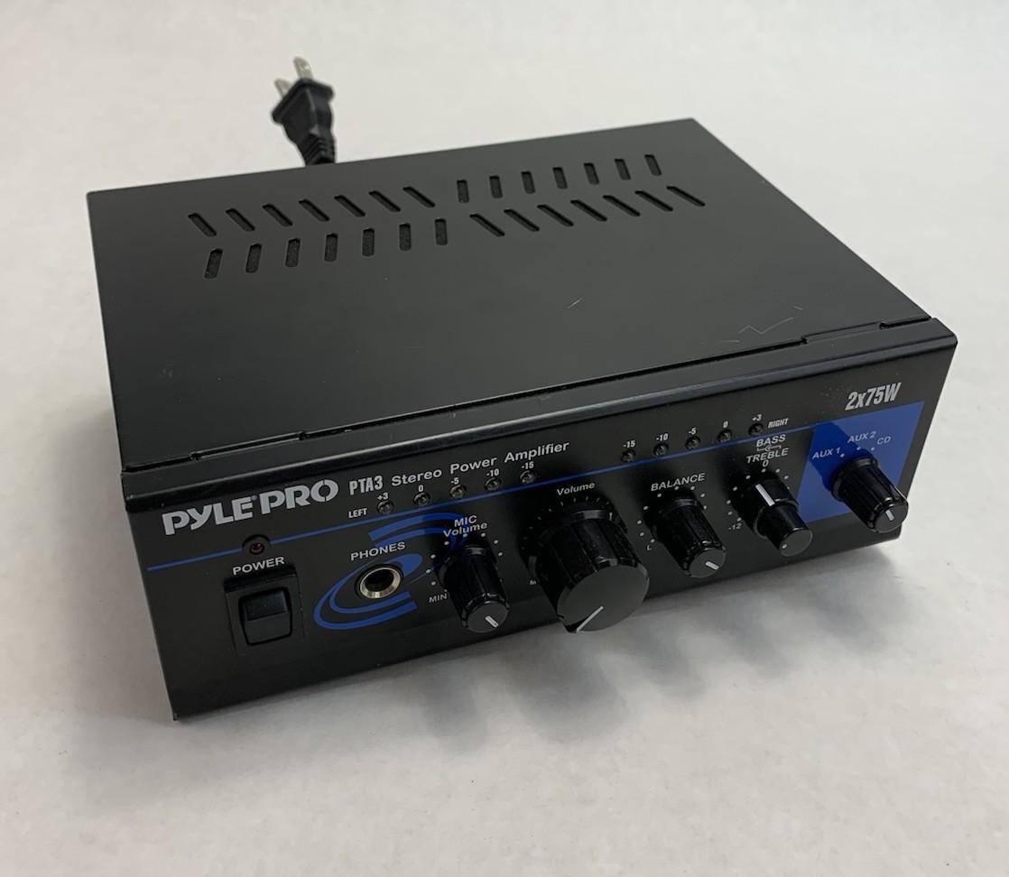 Pyle Pro PTA3 2x75W Stereo Power Amplifier - Power Tested Pyle Pro PTA3 2x75W Stereo Power Amplifier - Power Tested