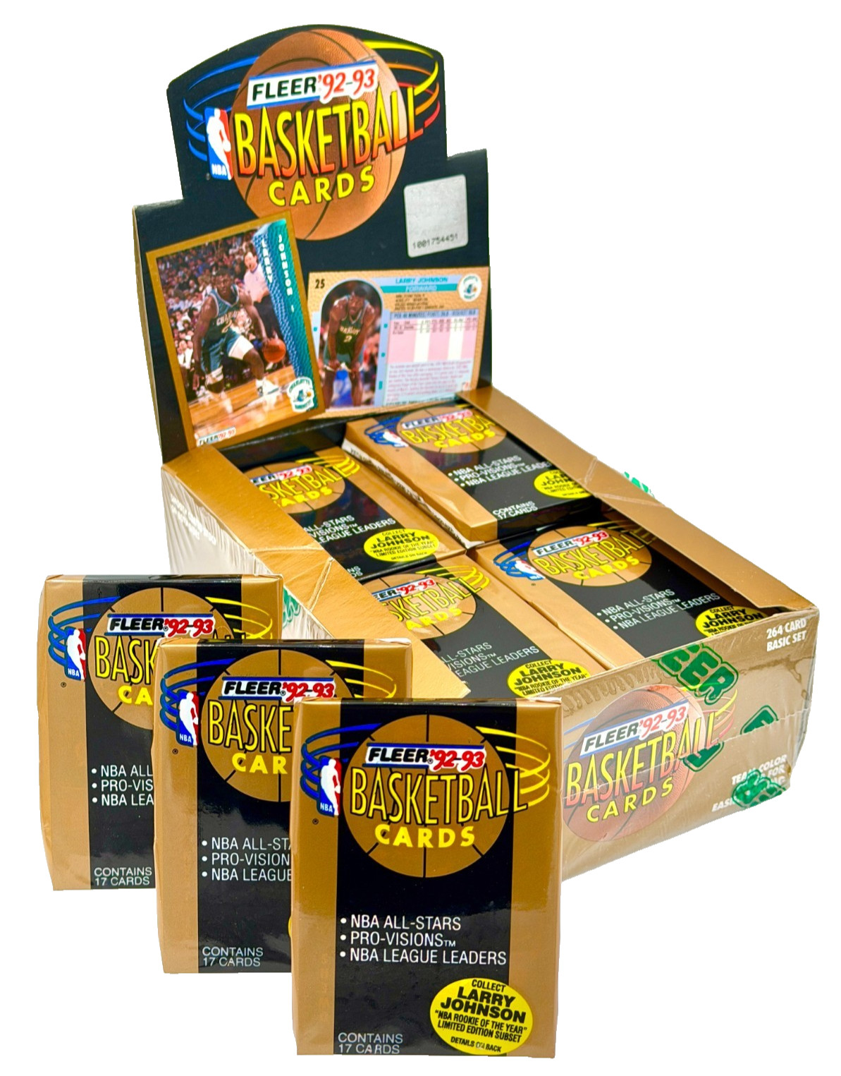 1992-93 Fleer Series 1 Basketball Wax Pack Lot (3 Packs) Factory Sealed Shaq RC