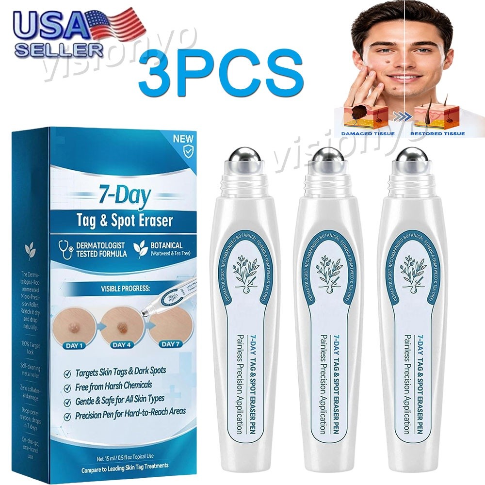 3PCS Skin Tag Spot Eraser Facial Dark Blemish Improving Skin Care Liquid 15ML 