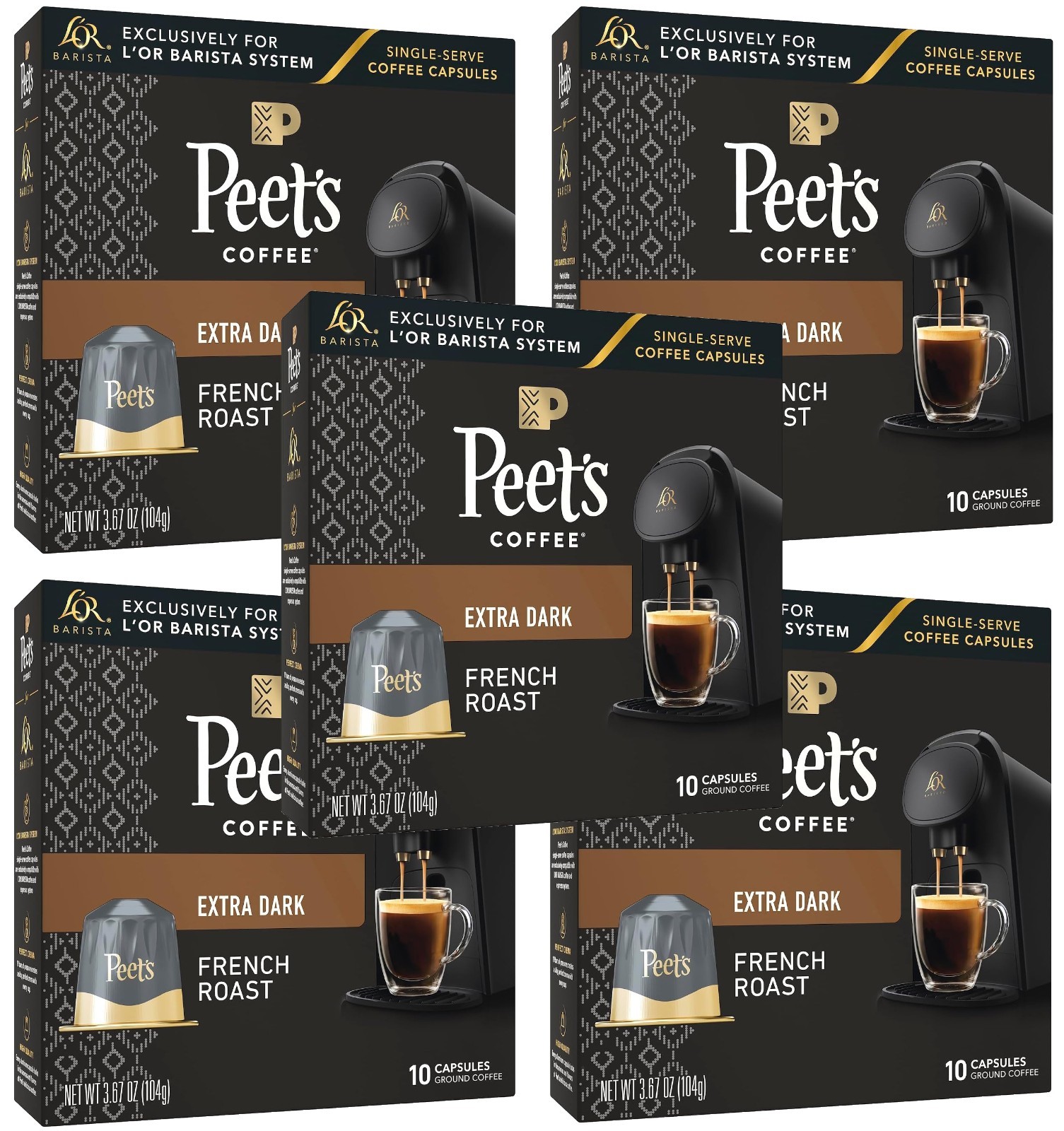 L\'OR Coffee Pods French Roast Extra Dark, Single-Serve, 50 Pods, 06/04/2027