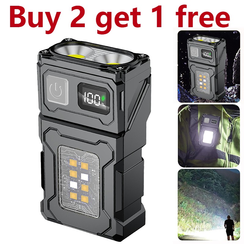 Portable Pocket LED Flashlight Magnetic USB Rechargeable Mini Torch Work Light~