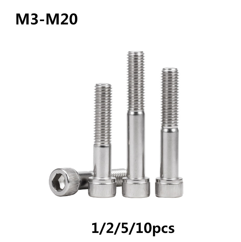1-10pcs M3-M20 Socket Head Cap Screws Allen Drive 304 Stainless Bolt half tooth
