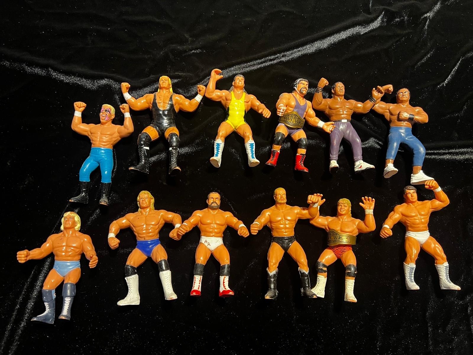 Lot of 8 WCW Galoob Vintage Wrestling Figures 1990 Sting Flair Lex Luger WWF WWE Lot of 8 WCW Galoob Vintage Wrestling Figures 1990 Sting Flair Lex Luger WWF WWE