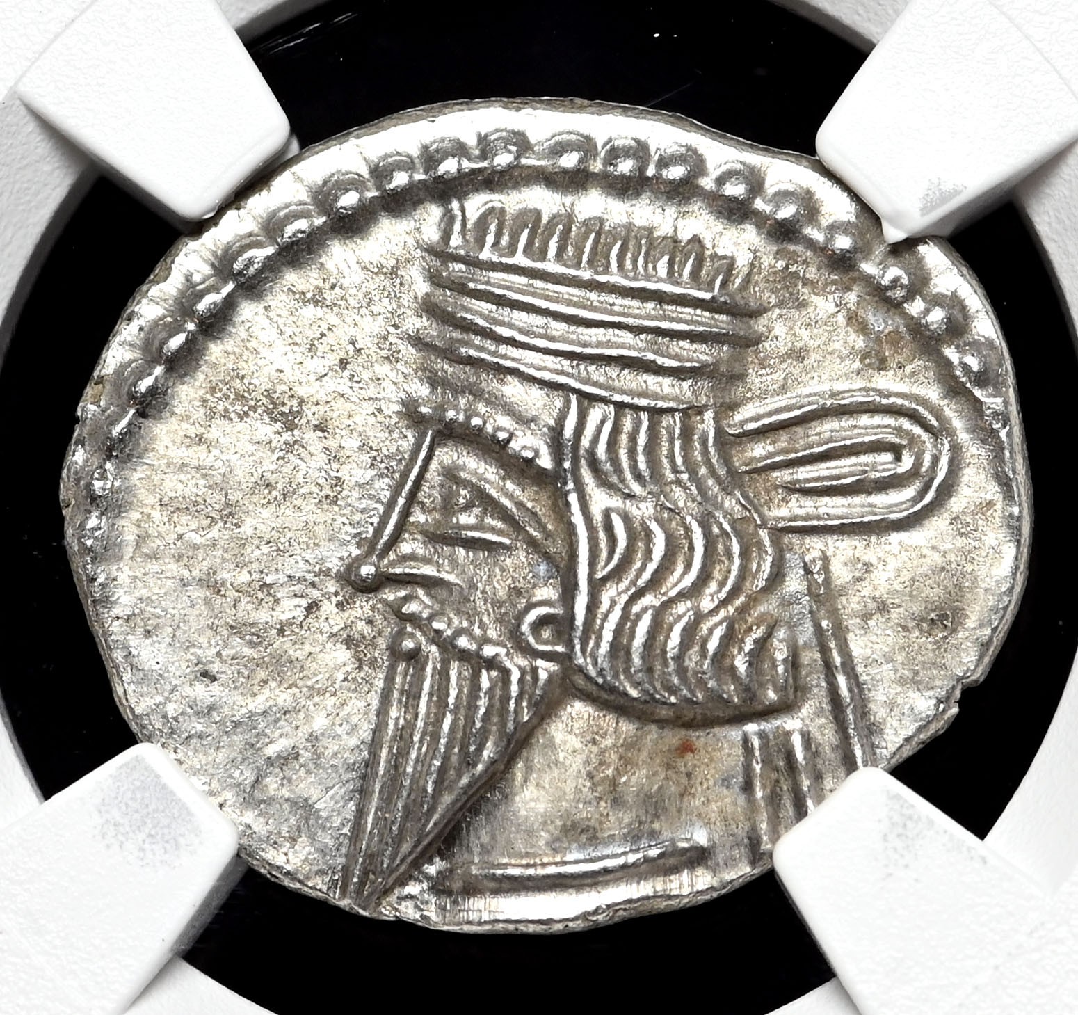 PARTHIAN KINGDOM. Pacorus, AD 78-120, Silver Drachm, NGC AU