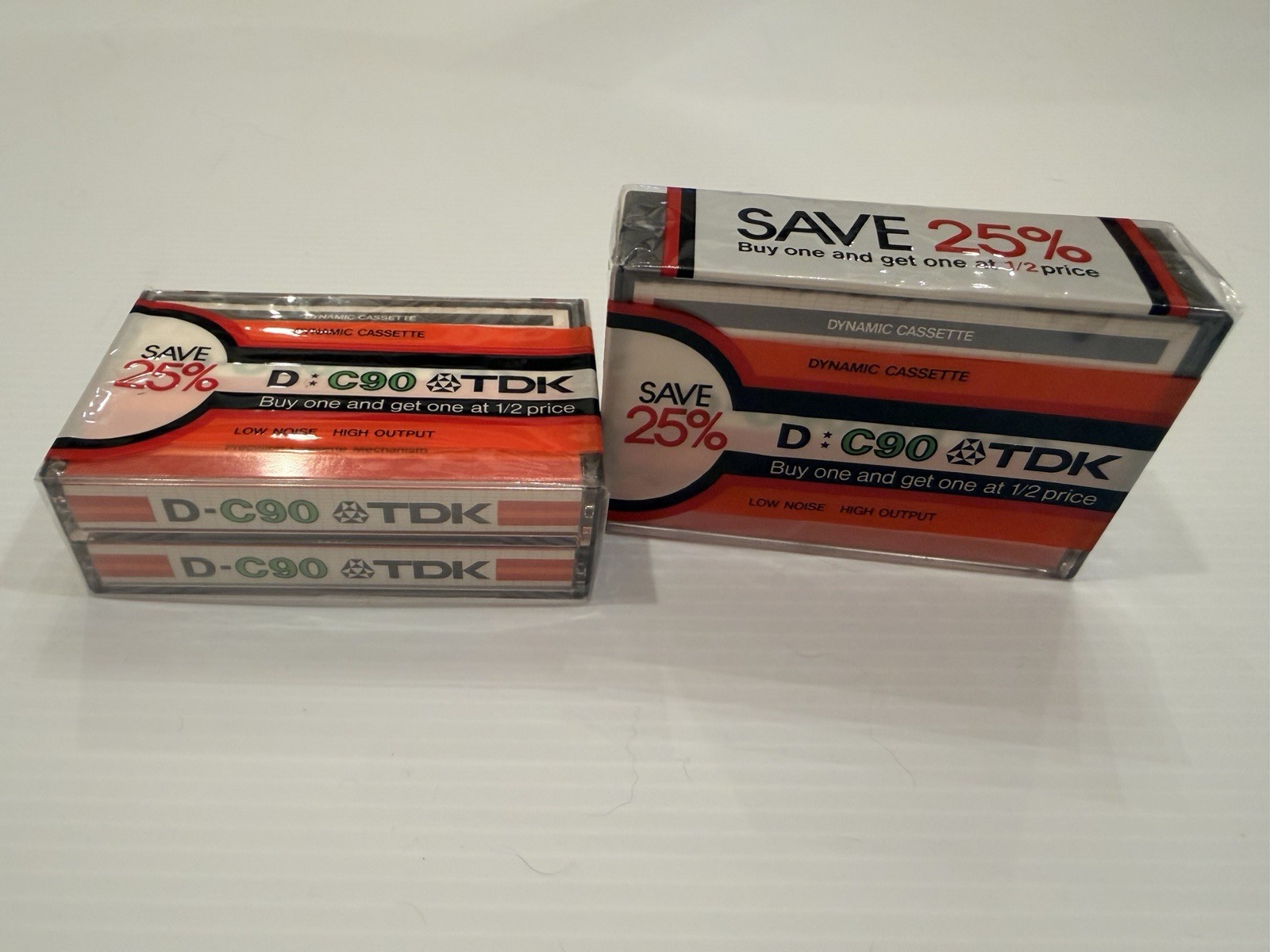 TDK C90 2 X 2 Pack SEALED Dynamic Cassette Tapes 1979 Brand New 4 Tapes Total