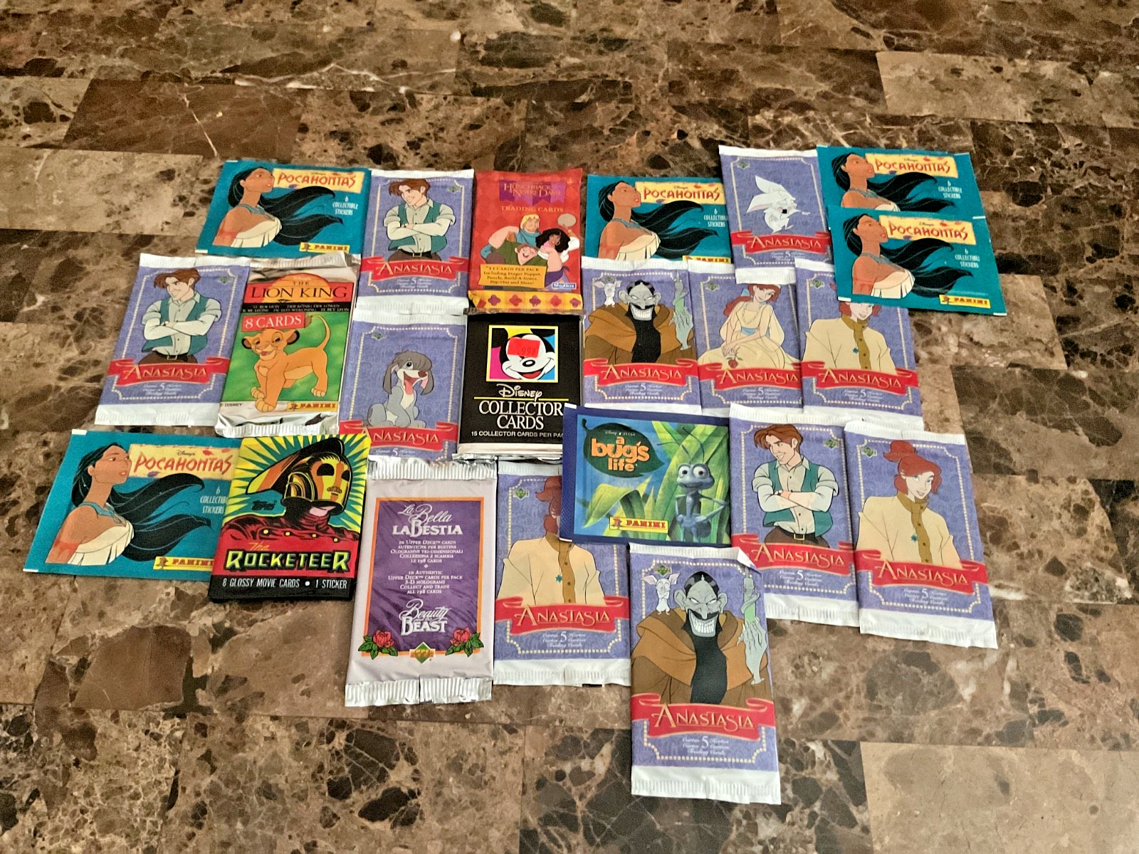 22 New & Sealed Disney Trading Card & Sticker Pack Lot *RARE LION KING, Mickey++ 22 New & Sealed Disney Trading Card & Sticker Pack Lot *RARE LION KING, Mickey++