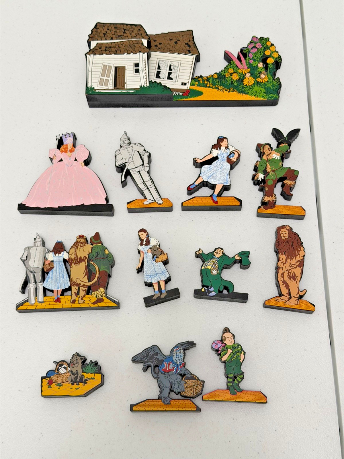 12 PC. SHELIA'S SHEILA'S WOOD SHELF SITTERS WIZARD OF OZ 2000 RARE VINTAGE 12 PC. SHELIA'S SHEILA'S WOOD SHELF SITTERS WIZARD OF OZ 2000 RARE VINTAGE