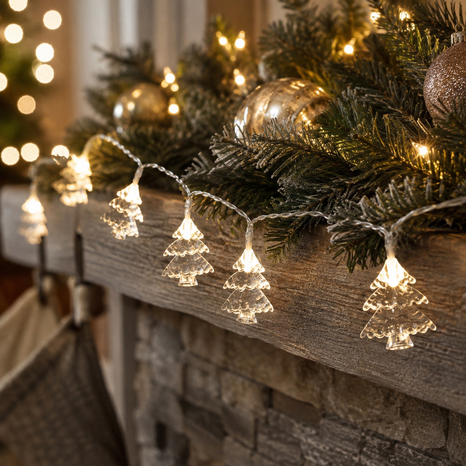 Northlight 10ct LED Clear Winter Trees Micro Christmas Light Set 3ft Clear Wire