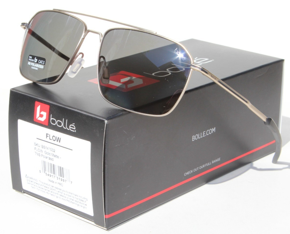 BOLLE Flow POLARIZED Sunglasses Gold Matte/Volt+ TNS Gray NEW $180
