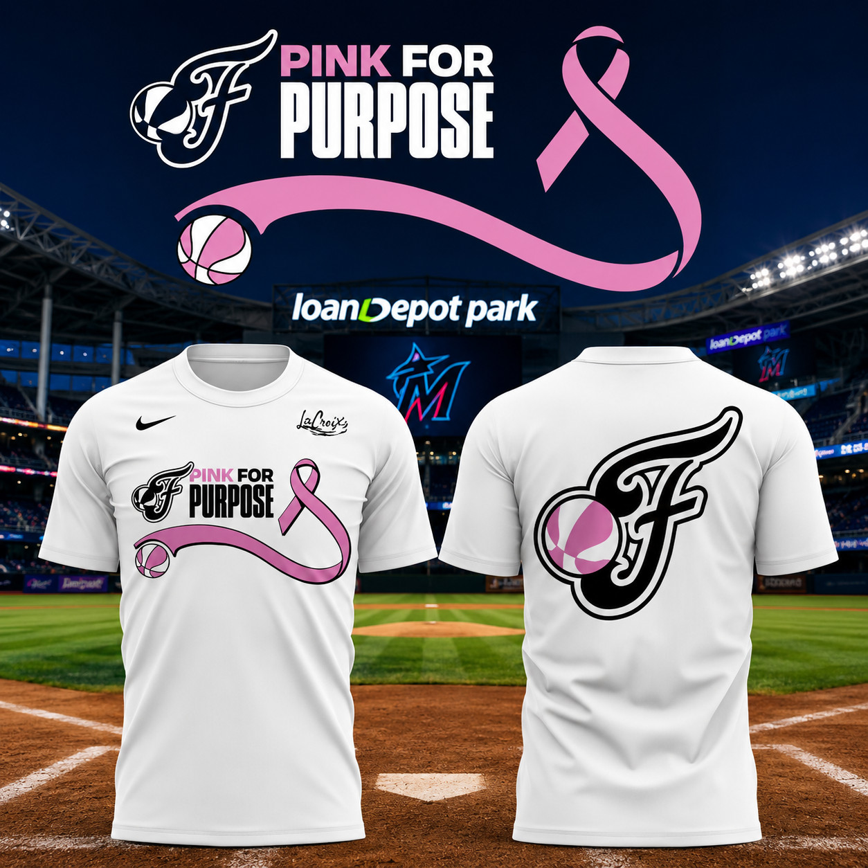 NEW Indiana Fever Pink for Purpose 2026 T-shirt Full Size