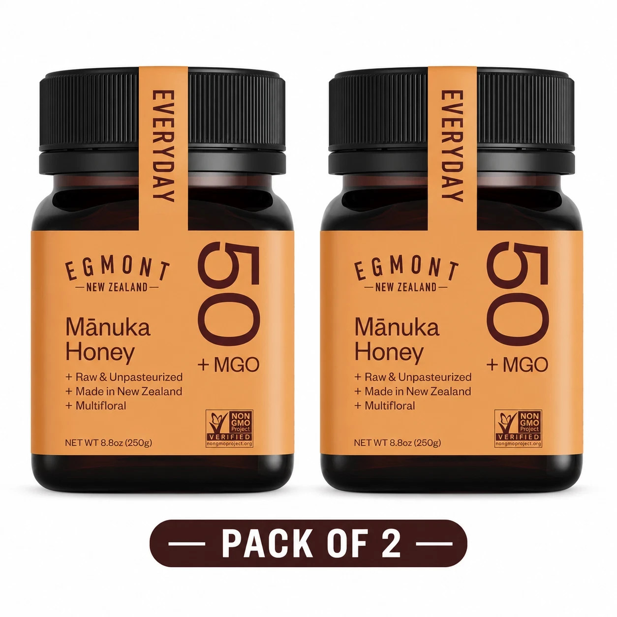 2 Pack Egmont Raw Manuka Honey MGO 50+ 100% Pure New Zealand 8.8 oz - 2 Pack Egmont Raw Manuka Honey MGO 50+ 100% Pure New Zealand 8.8 oz -