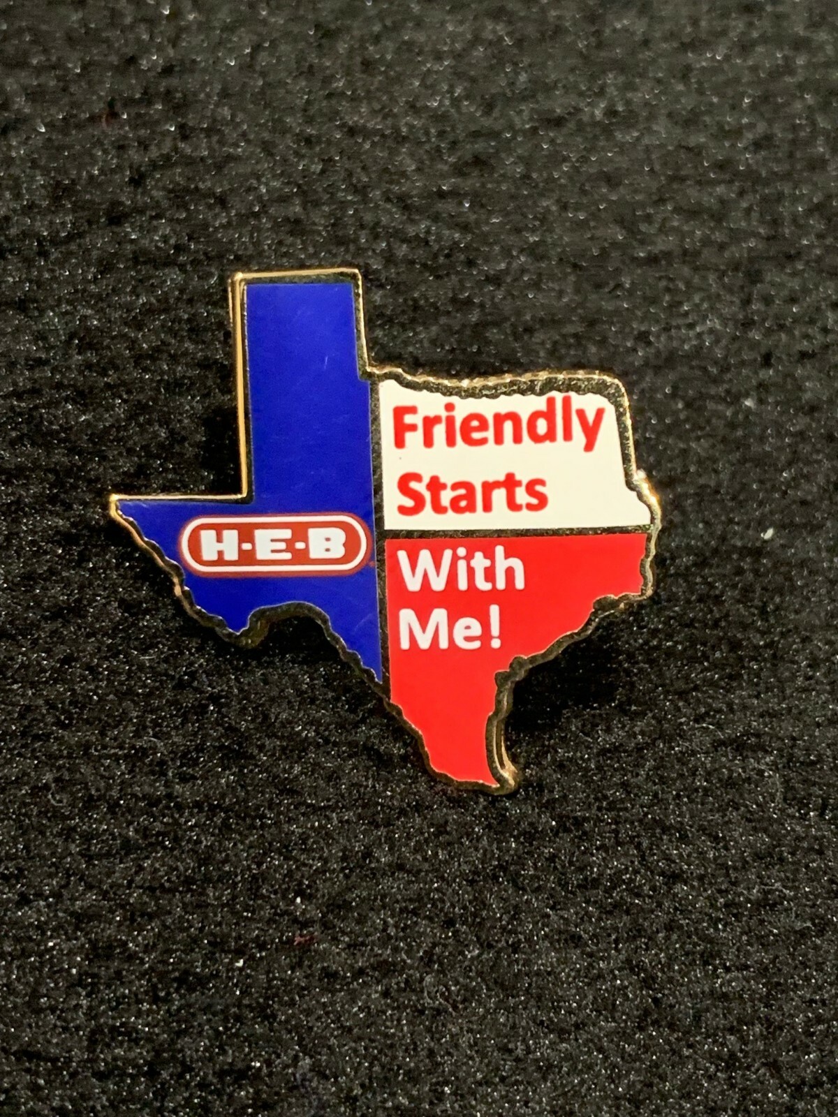 HEB exclusive Friendly Starts With Me H-E-B Grocery Store Lapel Pin HEB exclusive Friendly Starts With Me H-E-B Grocery Store Lapel Pin