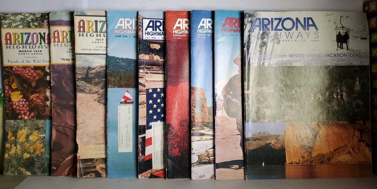 Vintage Arizona Highways Magazine Lot of 9 1958-1986 Travel Photography