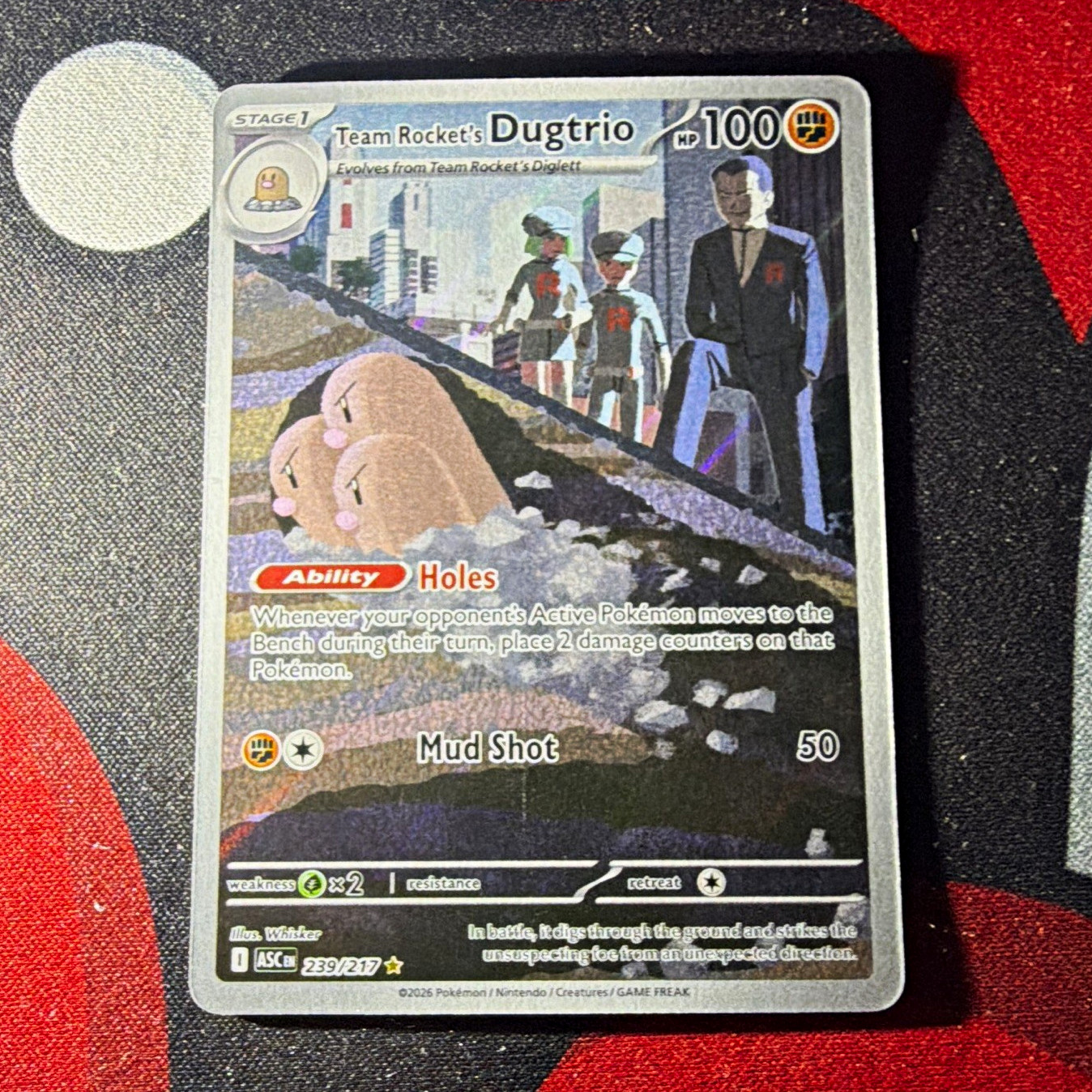Nintendo Team Rocket\'s Dugtrio 239/217 Holo Full Art Ultra Rare Eng 2022 100 HP Nintendo Team Rocket\'s Dugtrio 239/217 Holo Full Art Ultra Rare Eng 2022 100 HP