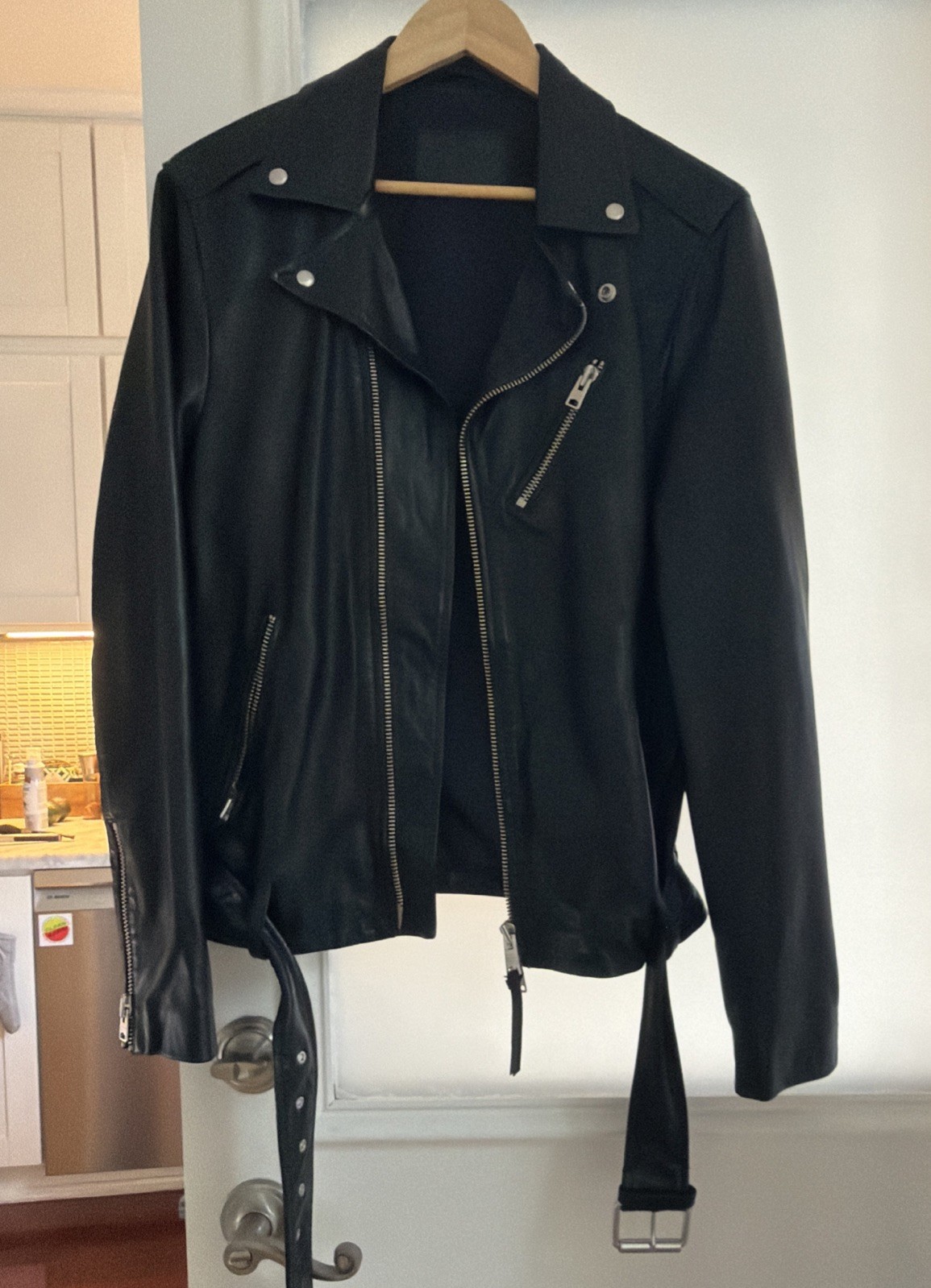 ALLSAINTS Milo Leather Biker Jacket Men Size Small ALLSAINTS Milo Leather Biker Jacket Men Size Small