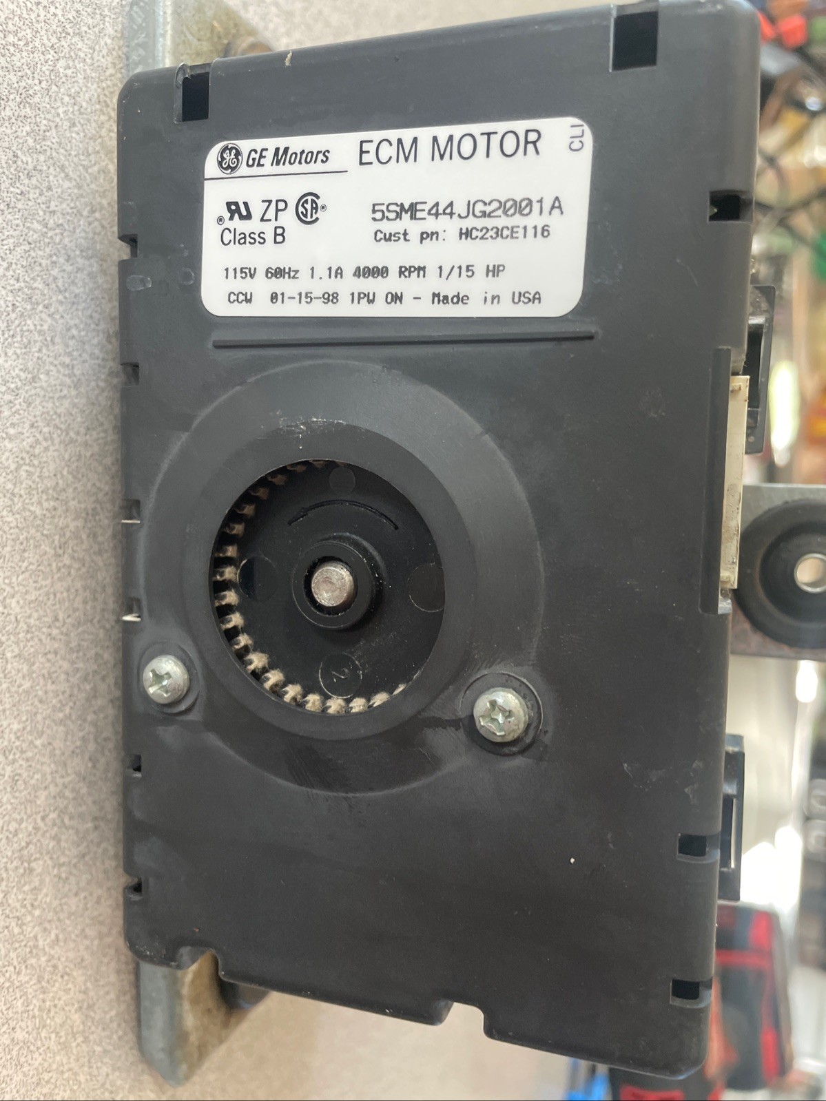 GE 5SME44JG2001A Draft Inducer Blower Motor 115V HC23CE116 GE 5SME44JG2001A Draft Inducer Blower Motor 115V HC23CE116