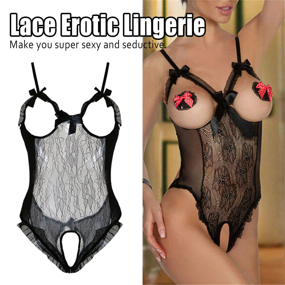 Women\'s Sexy-Lingerie Babydoll Sleepwear Underwear Lace Dress G-String Nightwear