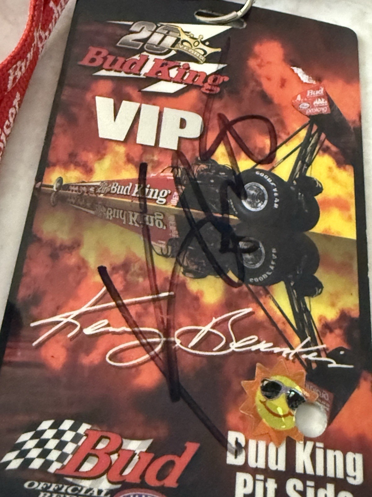 Bud King 20 VIP Pit Pass Ticket Kenny Bernstein Auto Dragster Drag Racing