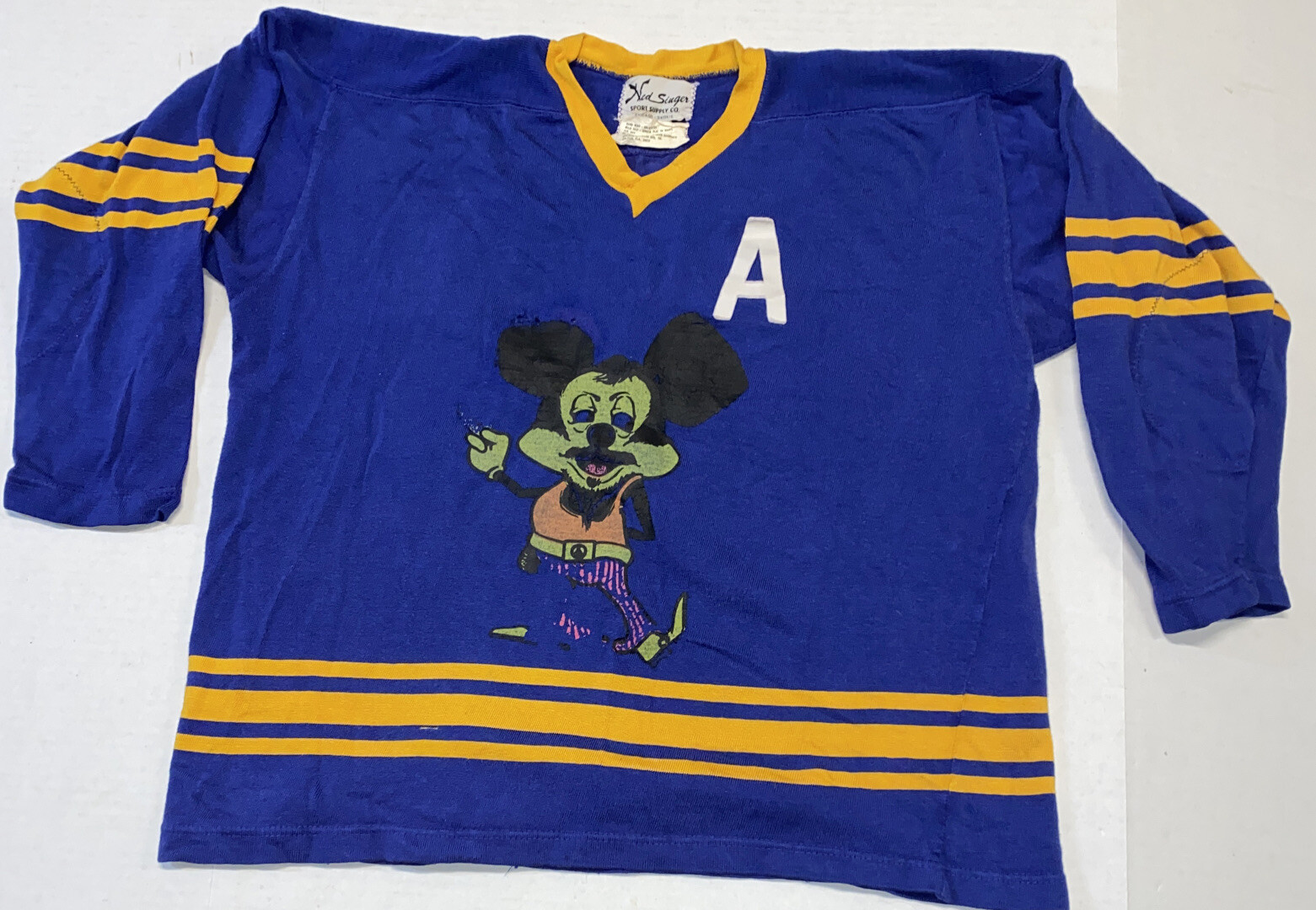 Vintage Ned Singer #16 Hockey Jersey Buffalo Sabres Alt. Captain Disney Mickey
