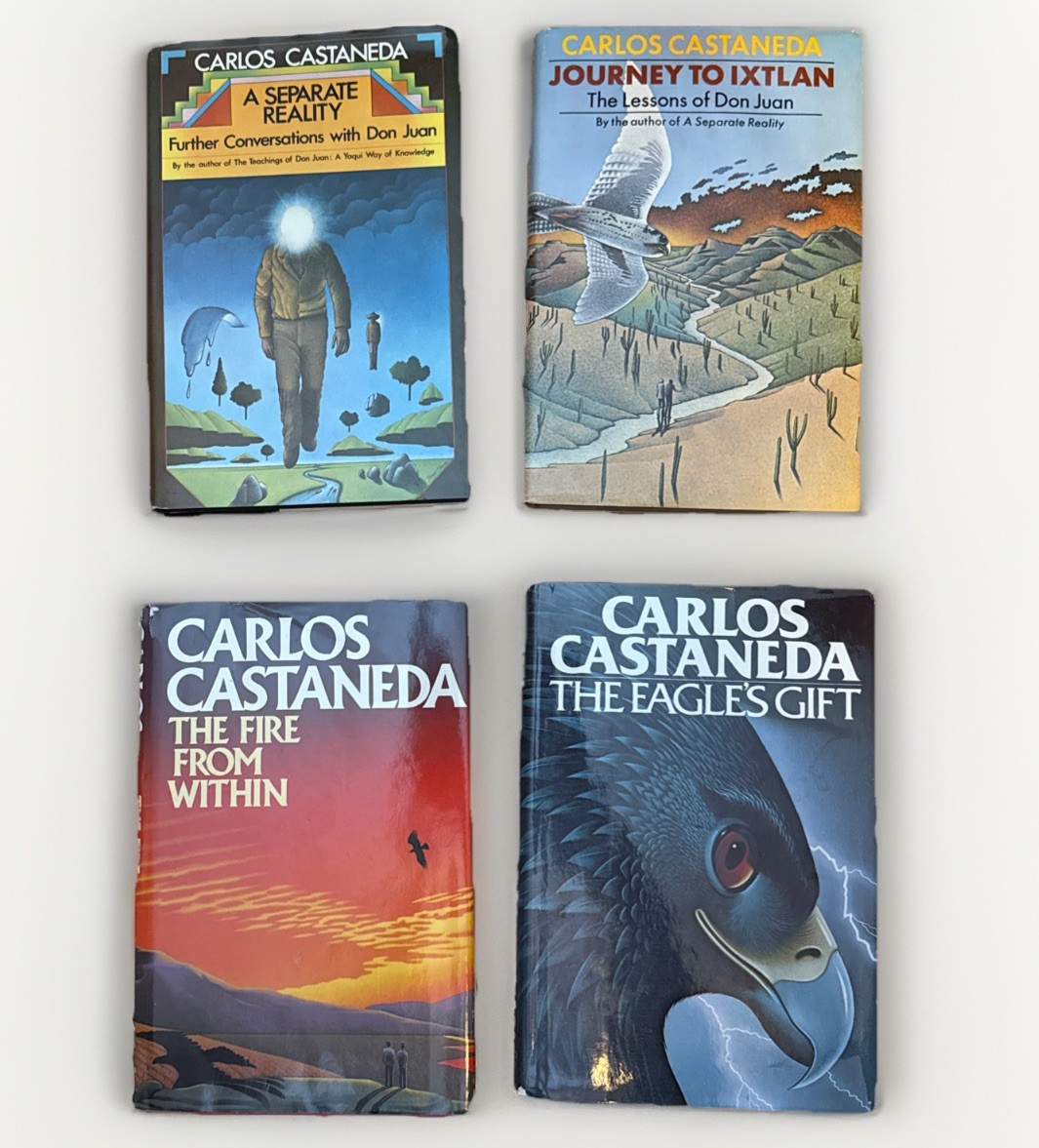 Carlos Castaneda 4 HC Lot 1st Edition 2nd Printing Separate Reality Ixtlan