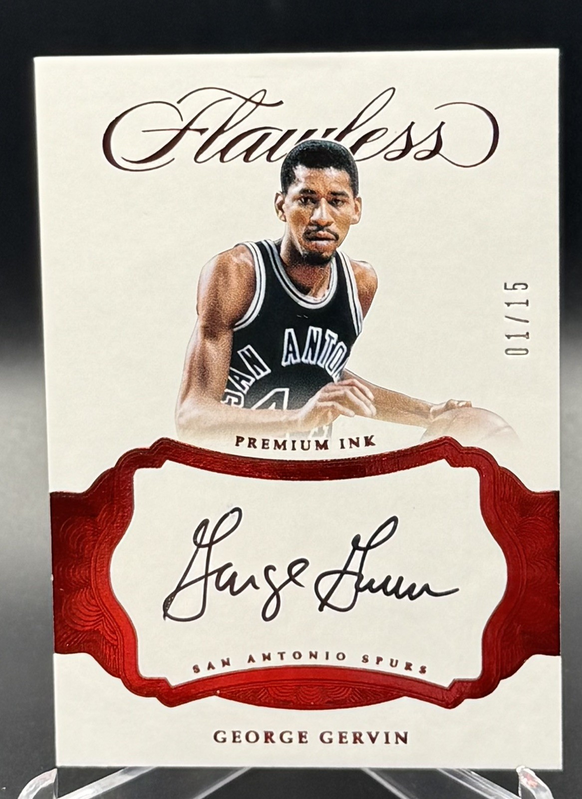 GEORGE GERVIN 2016-17 Panini Flawless Premium Ink Autographs Ruby 01/15 PI-GGR 